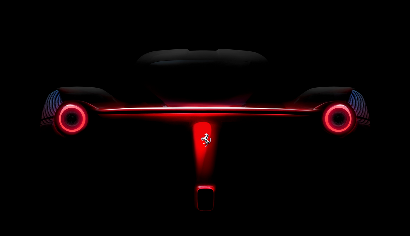 Ferrari rear and illuminated tail lights
