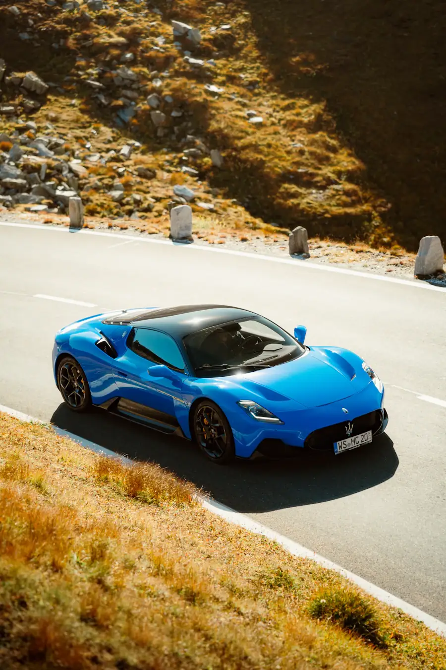 Sports car on a winding road — Maserati care in Trinidad